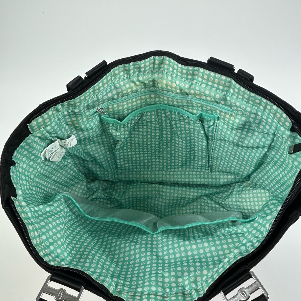 Baggallini On The Go Baby Tote Black Diaper Multi Compartment Teal Pocket Bag - Picture 3 of 6
